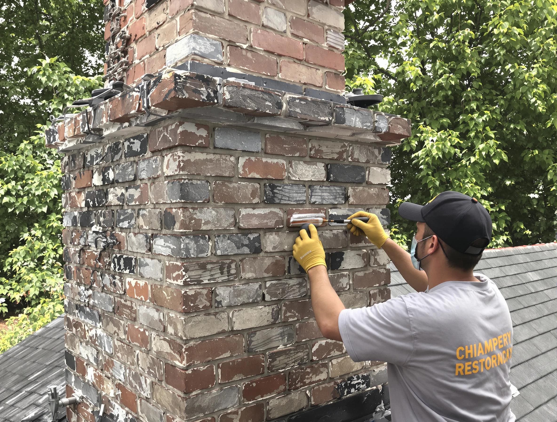 In-progress chimney restoration by Grantsville Chimney Sweep in Grantsville, UT
