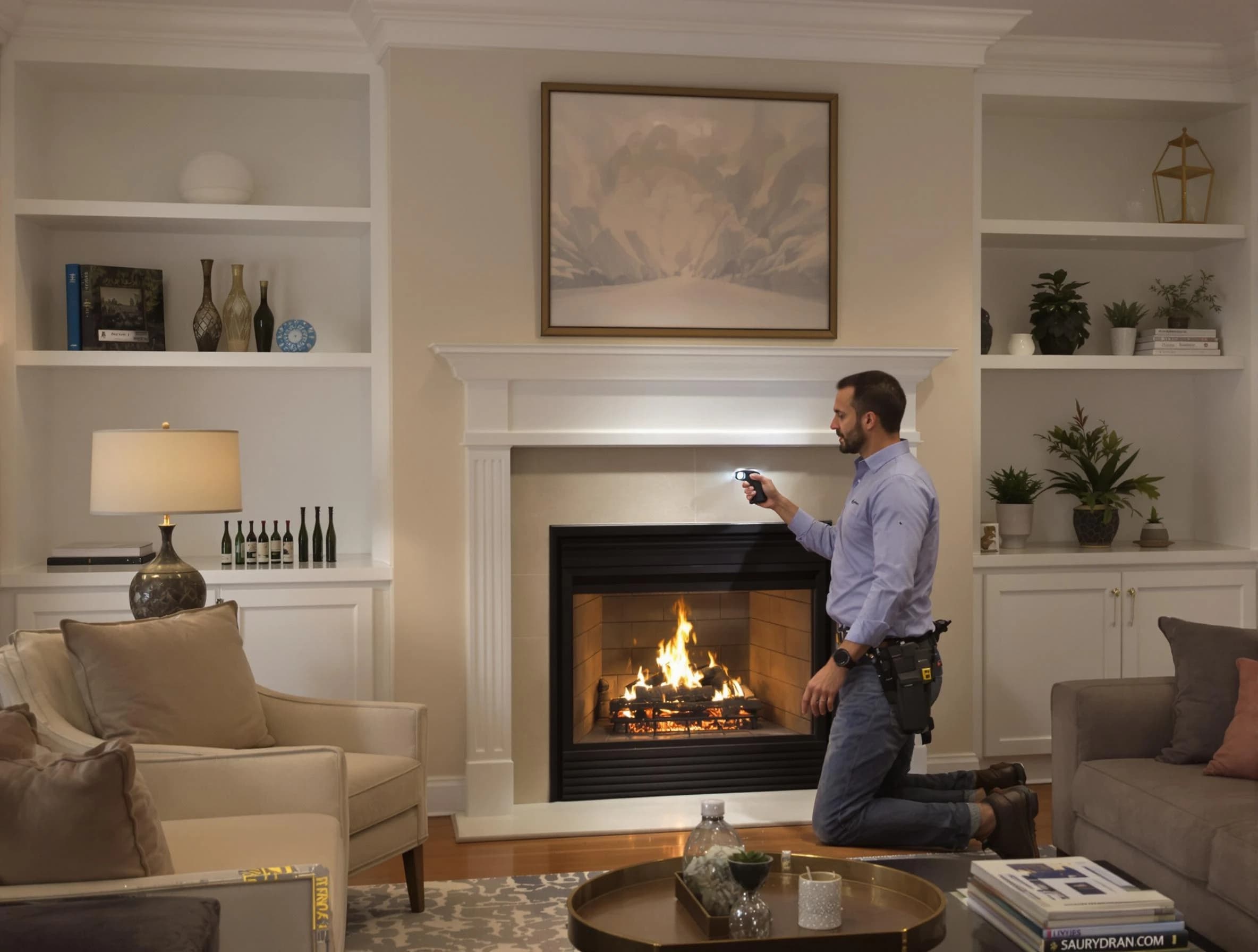 Grantsville Chimney Sweep conducting a fireplace safety inspection in Grantsville, UT