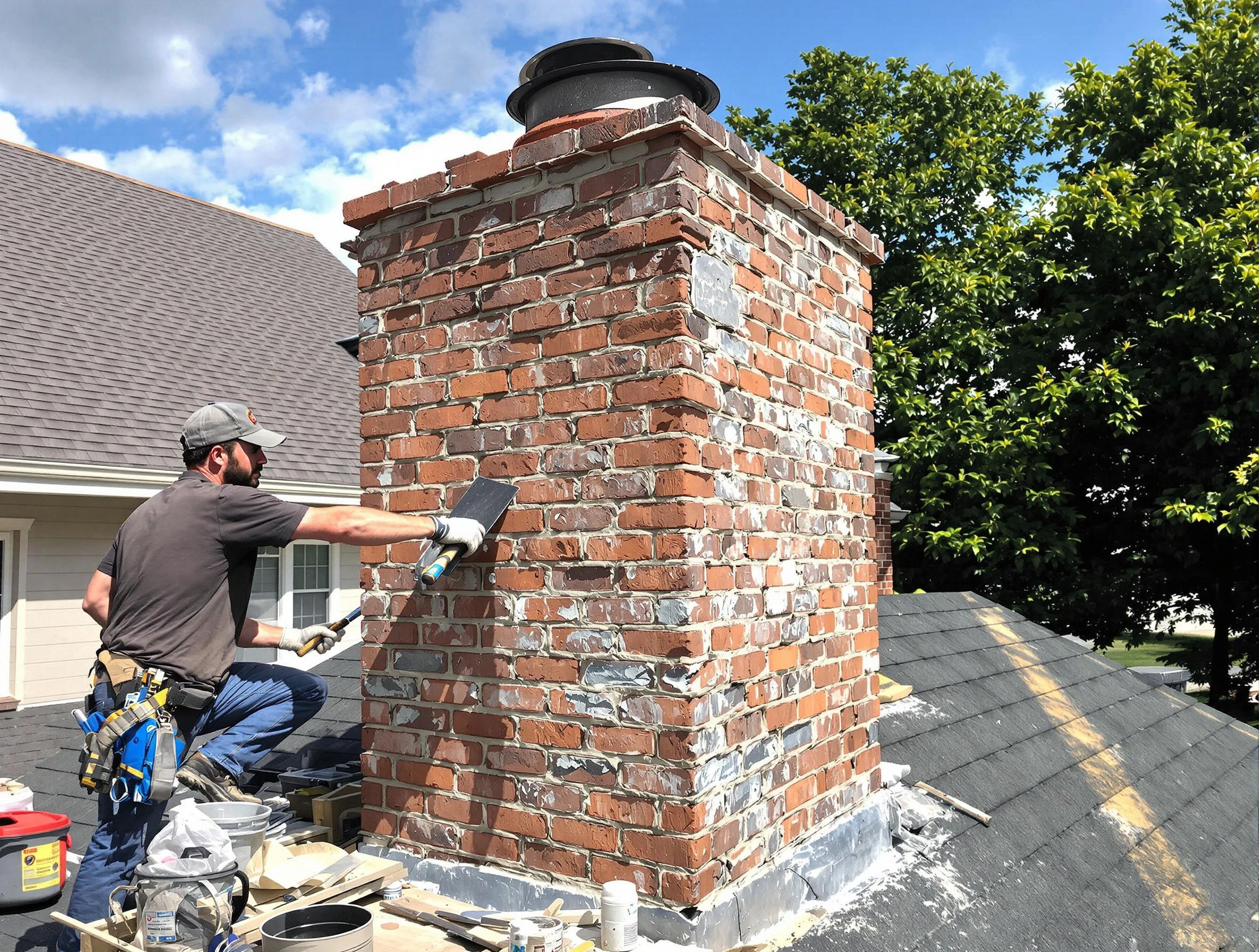 Completed chimney rebuild by Grantsville Chimney Sweep in Grantsville, UT