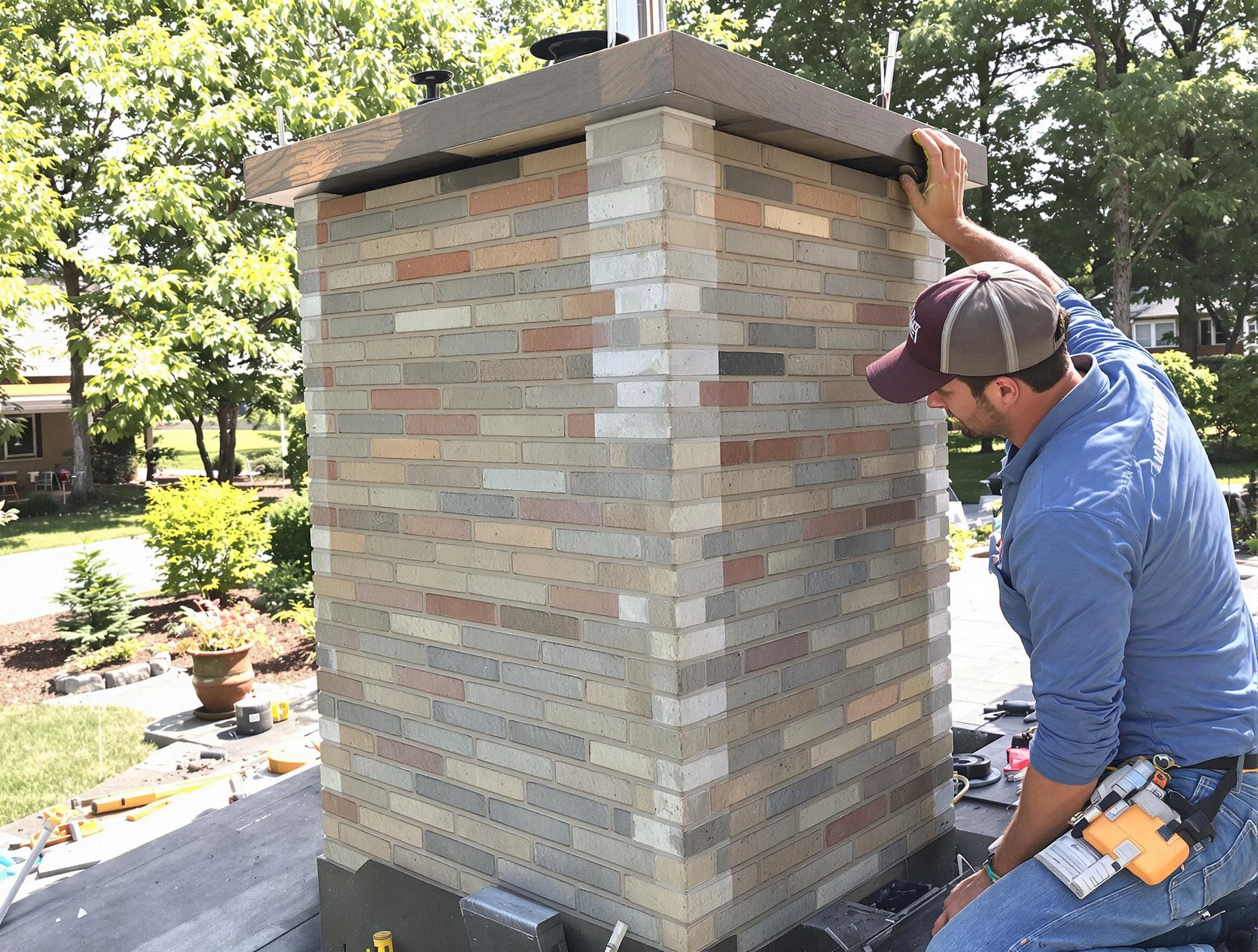 Grantsville Chimney Sweep completing a modern chimney remodel in Grantsville, UT